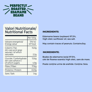 UMAMI BITES – SNACK PROTEIC CROCANT DIN EDAMAME CU SARE DE MARE | 12G PROTEINĂ (8X26G)