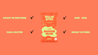 UMAMI BITES – SNACK PROTEIC CROCANT DIN EDAMAME CU CHIPOTLE | 11G PROTEINĂ (8X26G)