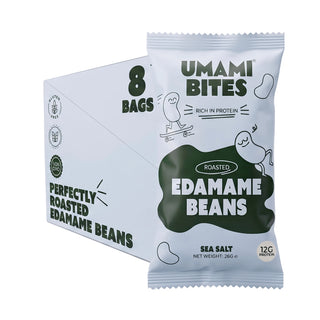 Edamame Crocant Umami Bites (Sare de Mare) – Snack Proteic Vegan, Fără Gluten – 8x26g (208g)