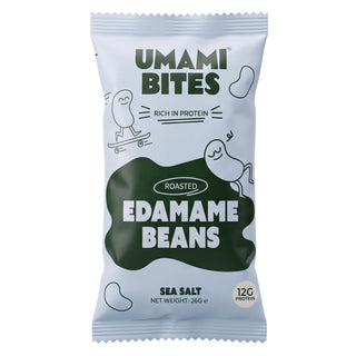 Edamame Crocant Umami Bites (Sare de Mare) – Snack Proteic Vegan, Fără Gluten – 8x26g (208g)